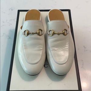 White Gucci Princetown mule